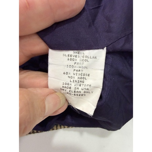 David Brooks Jacket Womens 12 Multicolor Plaid Wool Patchwork USA Cropped Preppy - Picture 5 of 9